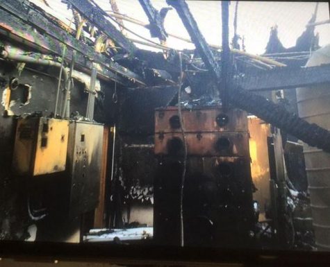 The interior of the water plant after the fire on April 24.
