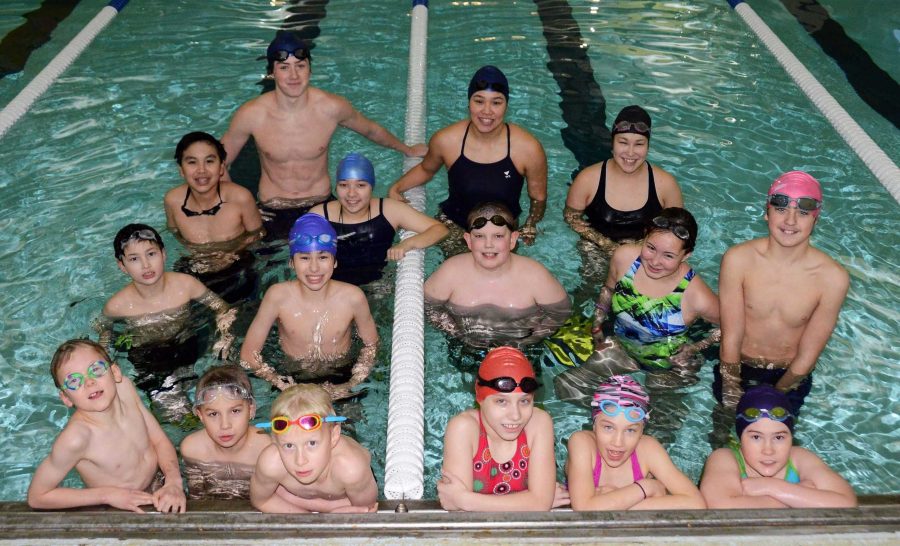 The Galena Hawks swim team.