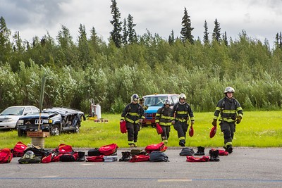 The CTC Summer Fire Academy is an intensive month-long training where students participate in classroom and hands-on learning to prepare them for the International Fire Service Accreditation Congress Firefighter I certificate. Photo courtesy UAF.