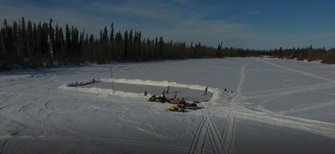 The hockey rink on Alexander Lake.