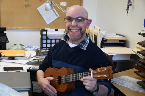 Mr. Conlon and his ukulele.